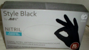 100 nitrile XL disposable-/examination gloves size XL, black